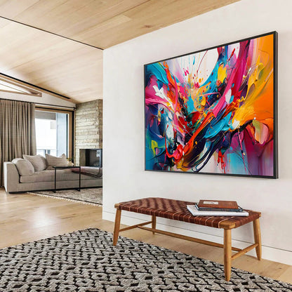 “Explosive Color Splashes in Rainbow Tones” - Dynamic Abstract Impasto Painting CT1812