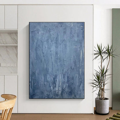 “Blue Textured Abstraction” - Abstract Expressionist Art CT0459