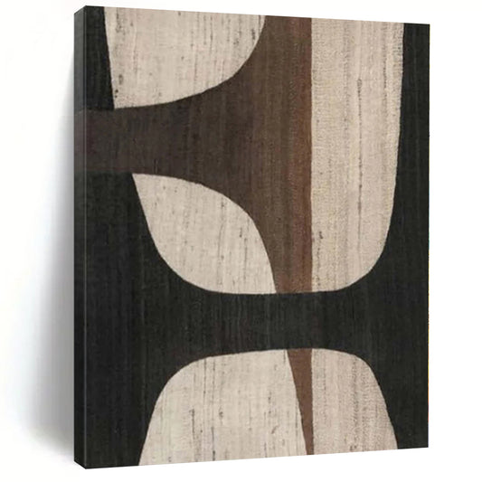 “Beige - Brown - Black Geometric” Acrylic Painting CT0155