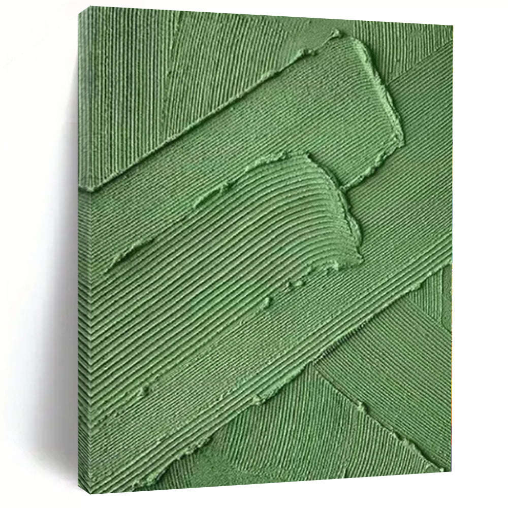 “Green Textured Ridges” Impasto - Style Acrylic Art CT0198