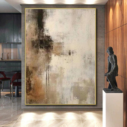 “Brown - Gray Textured Abstraction” Abstract Acrylic Art CT0249