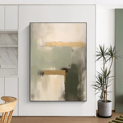 “Soft Color Blends with Gold”，Abstract Color - Field Acrylic Painting CT0532