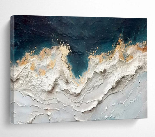 “Textured Ocean Waves” – Impasto Coastal Acrylic Painting CT1749