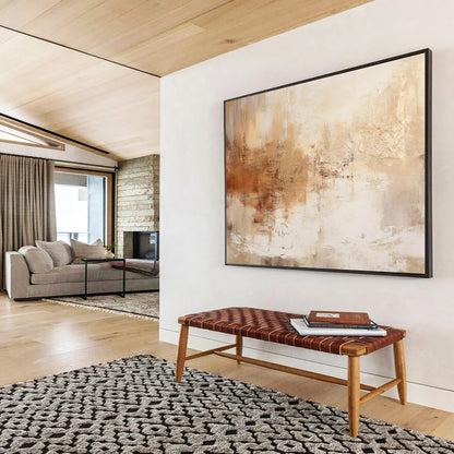 “Beige - Brown Textured Harmony” – Abstract Acrylic Painting CT1723