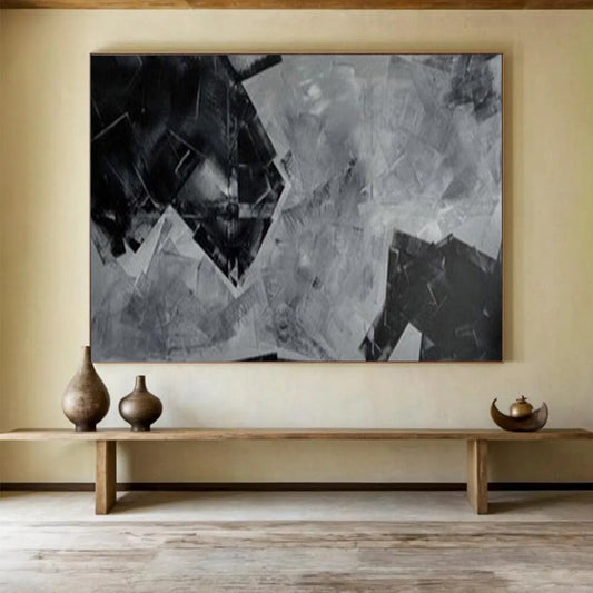 “Geometric Shadow Play” – Abstract Acrylic Painting CT1732
