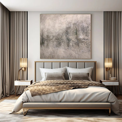 “Gray Textured Layers” - Abstract Work with Gray, White CT0110