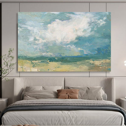 abstract landscape with soft blue, green, and beige tones CT1664