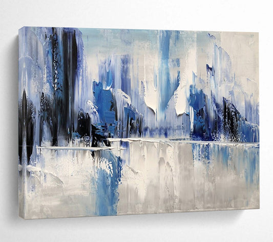 “Icy Peaks Reflection” – Abstract Acrylic Painting CT1731