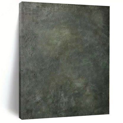 “Dark Green - Gray Textured Cave Depths” Mixed - Media Art CT0143