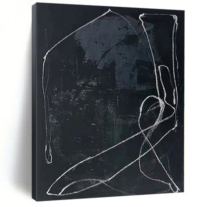 “Black - White Textured Line” Charcoal Drawing CT0161