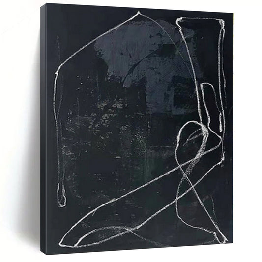 “Black - White Textured Line” Charcoal Drawing CT0161