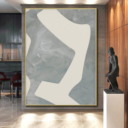 “Gray - Beige Geometric Shapes” - Abstract Minimalist Art CT0436