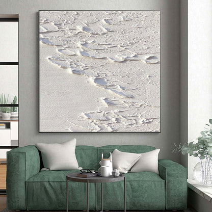 “Cracked White Texture”，Abstract Textural Acrylic Painting CT0522