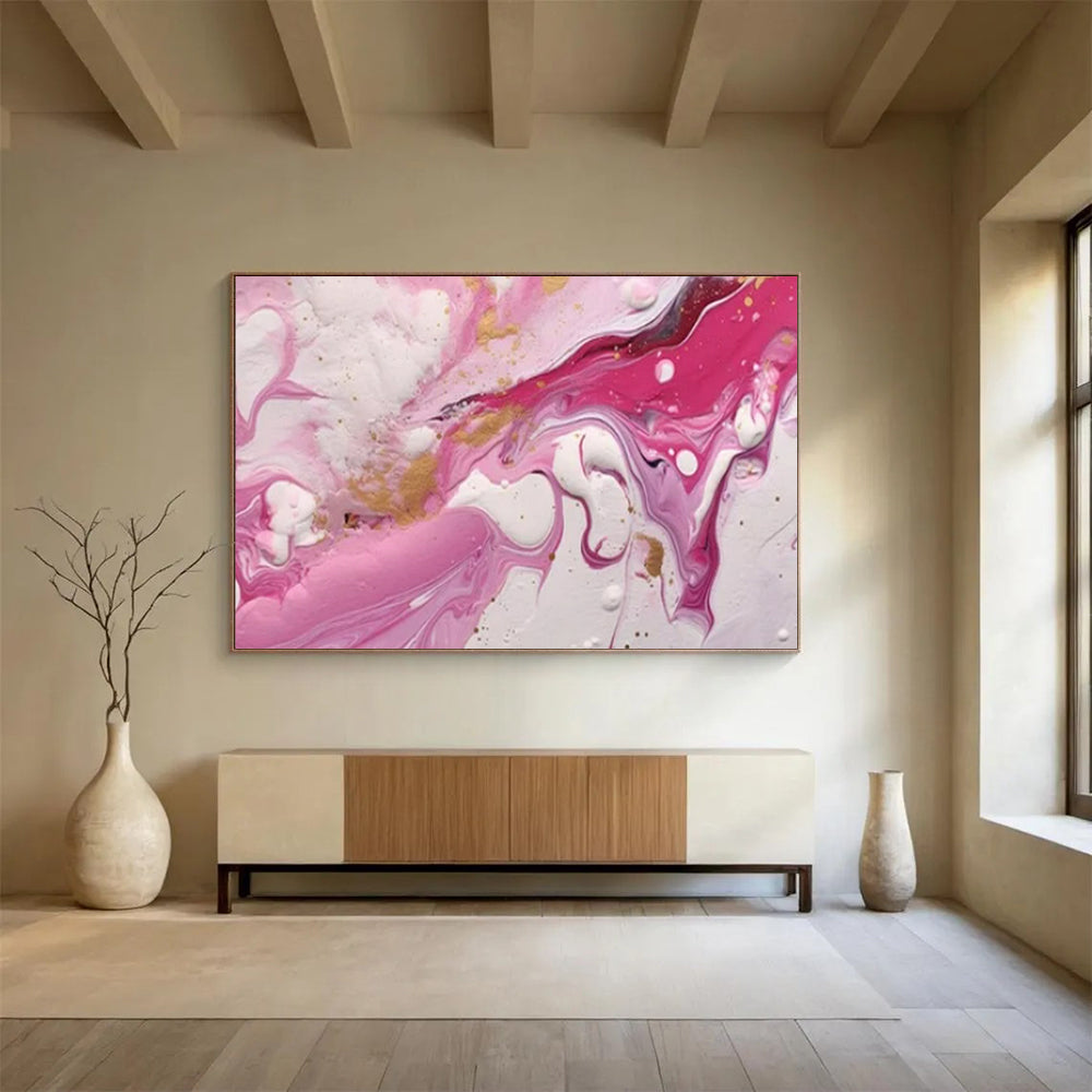 “Pink - Gold Marbled Dream” - Pinks, whites, golds; swirling, marbled patterns with gold flecks CT1617