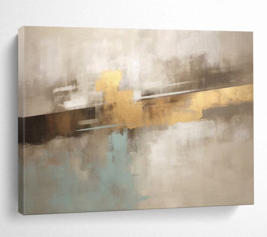 “Neutral Tones with Gold Accent” – Abstract Minimalist Acrylic Painting CT1714