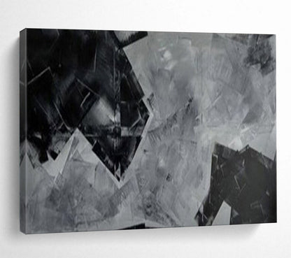 “Geometric Shadow Play” – Abstract Acrylic Painting CT1732
