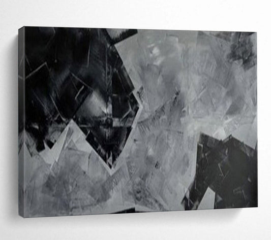 “Geometric Shadow Play” – Abstract Acrylic Painting CT1732