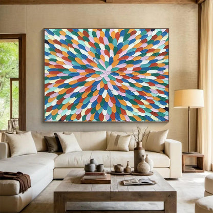 “Rainbow Petals” – Pointillist - Inspired Acrylic Painting CT1743