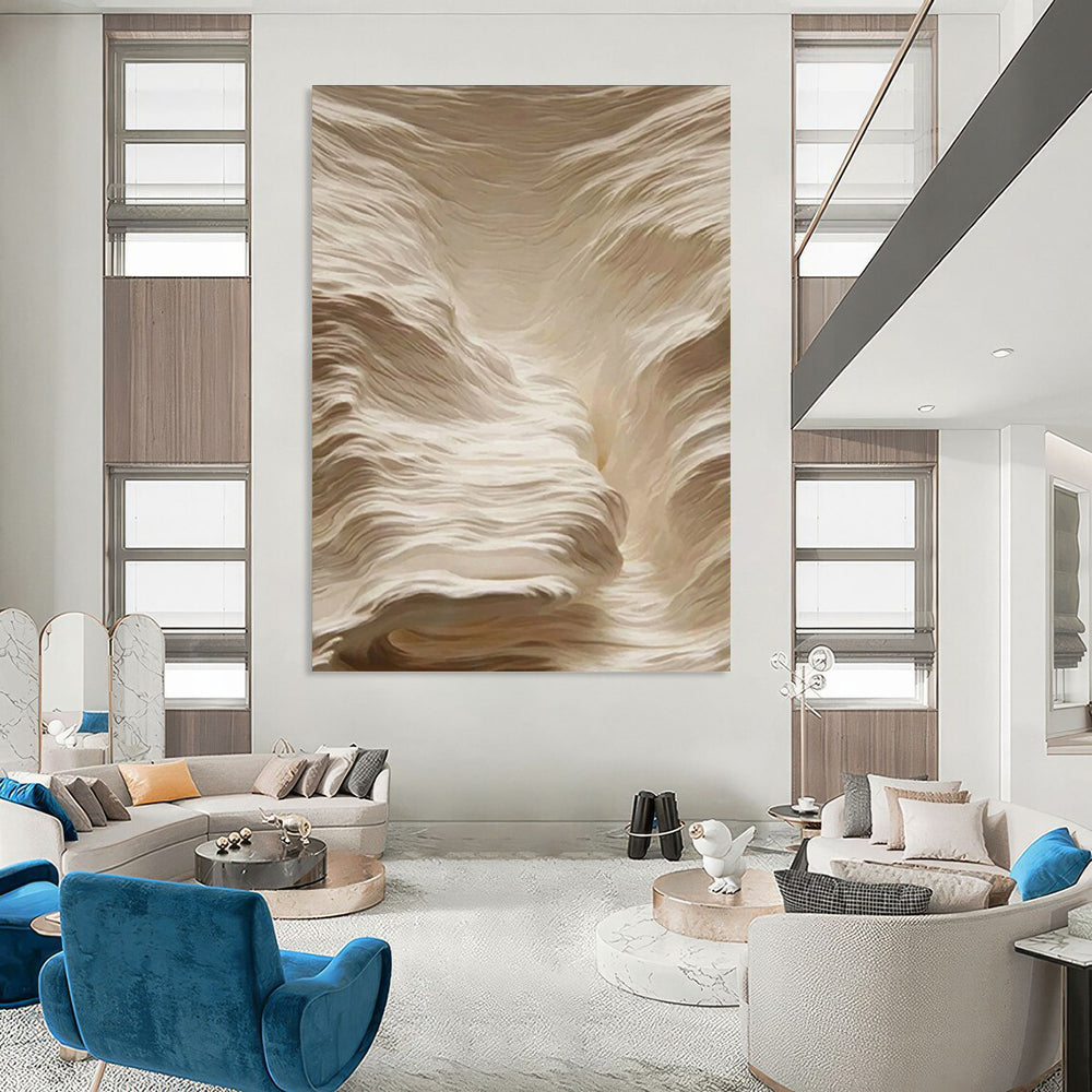 “Creamy Wavy Textures” - Abstract Impasto Painting On Canvas DTP023