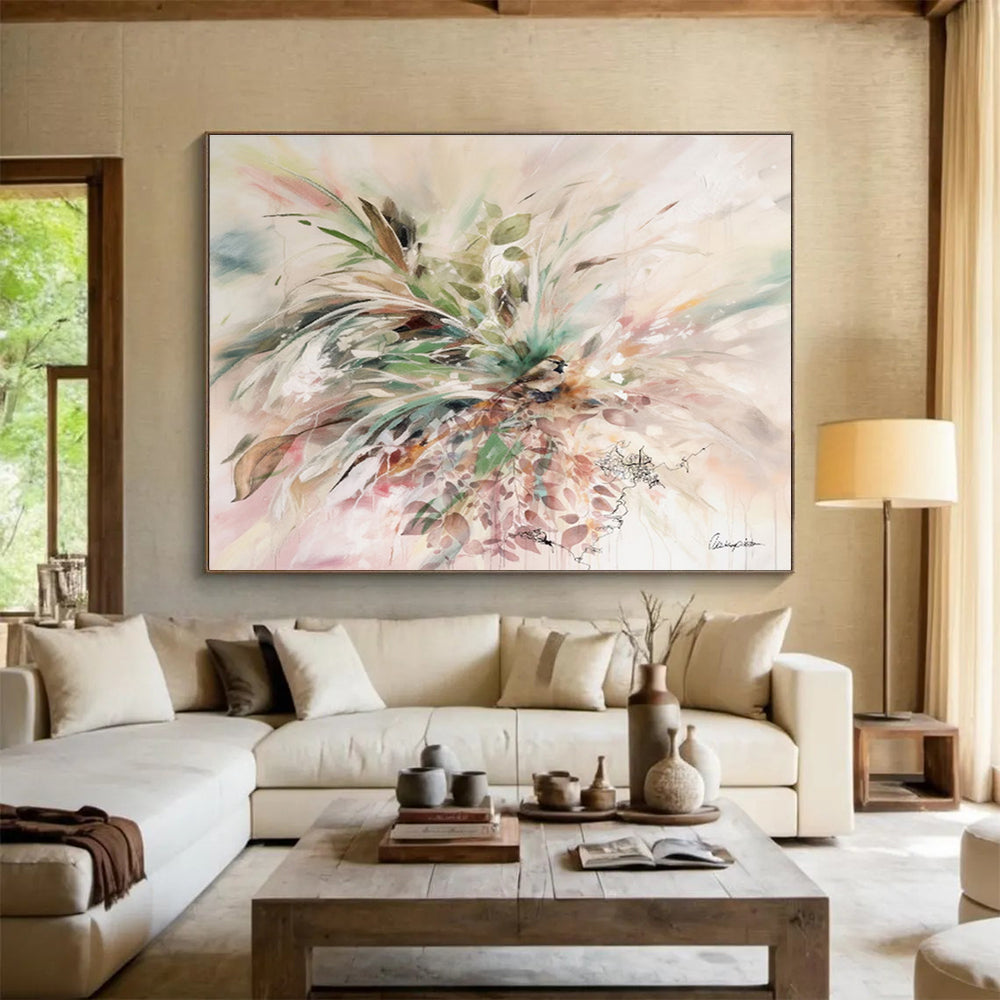 “Nature’s Bouquet with Bird” Impressionist - Style Nature Painting On Canvas DKH535