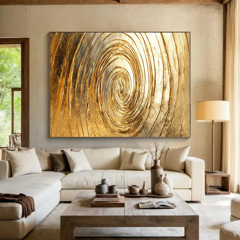 “Golden Spiral Textures” Abstract Textured Painting On Canvas DLZ167