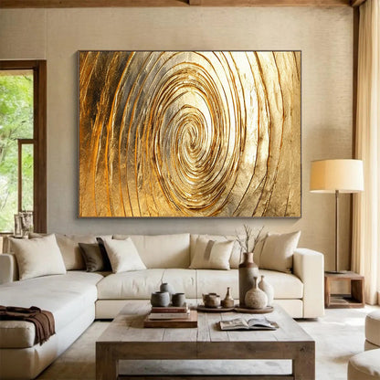 “Golden Spiral Textures” Abstract Textured Painting On Canvas DLZ167