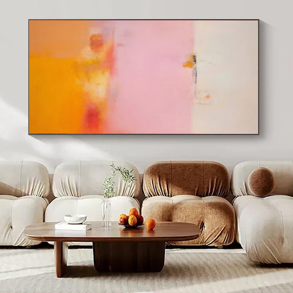 “Soft Pink - Orange Horizon” – Color Field Painting CT1175