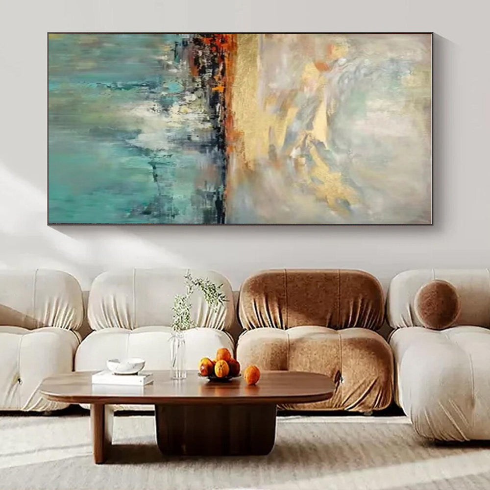 Abstract Landscape with Sky and Water - Impressionistic Abstract Landscape Painting CT1422