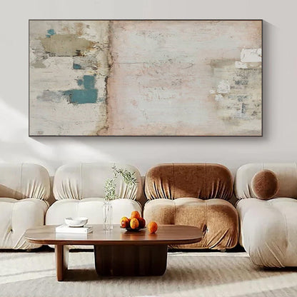 “Soft - Toned Textured Abstract” ，Abstract Textured Mixed - Media Art CT0954