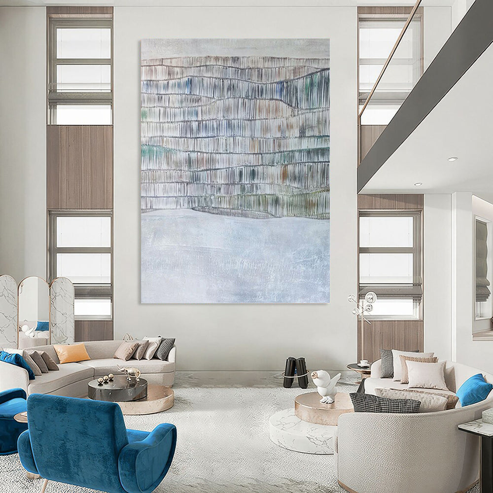 “Color - Accented Textured Layers” - Mixed - media Abstract Painting DKH1043