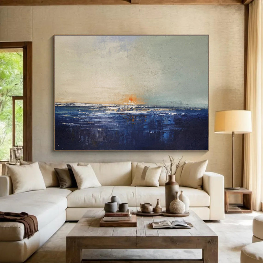 Subtle Coastal Sunset - Impressionistic Seascape Painting On Canvas DKH650