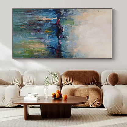 “Colorful Blurred Cityscape Reflection” – Abstract Cityscape Painting CT1120