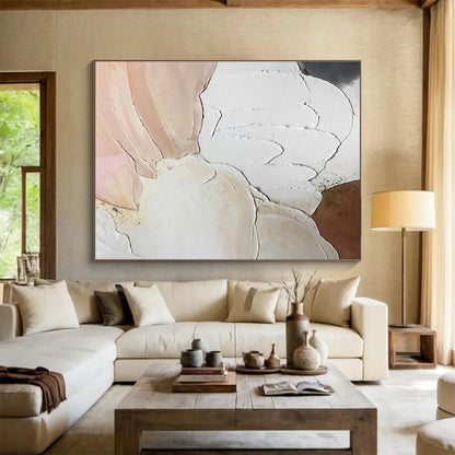 Textured Pastel Shapes Painting On Canvas DKH184