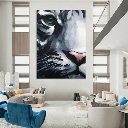 Expressive White Tiger - Wildlife Painting On Canvas DKH1454