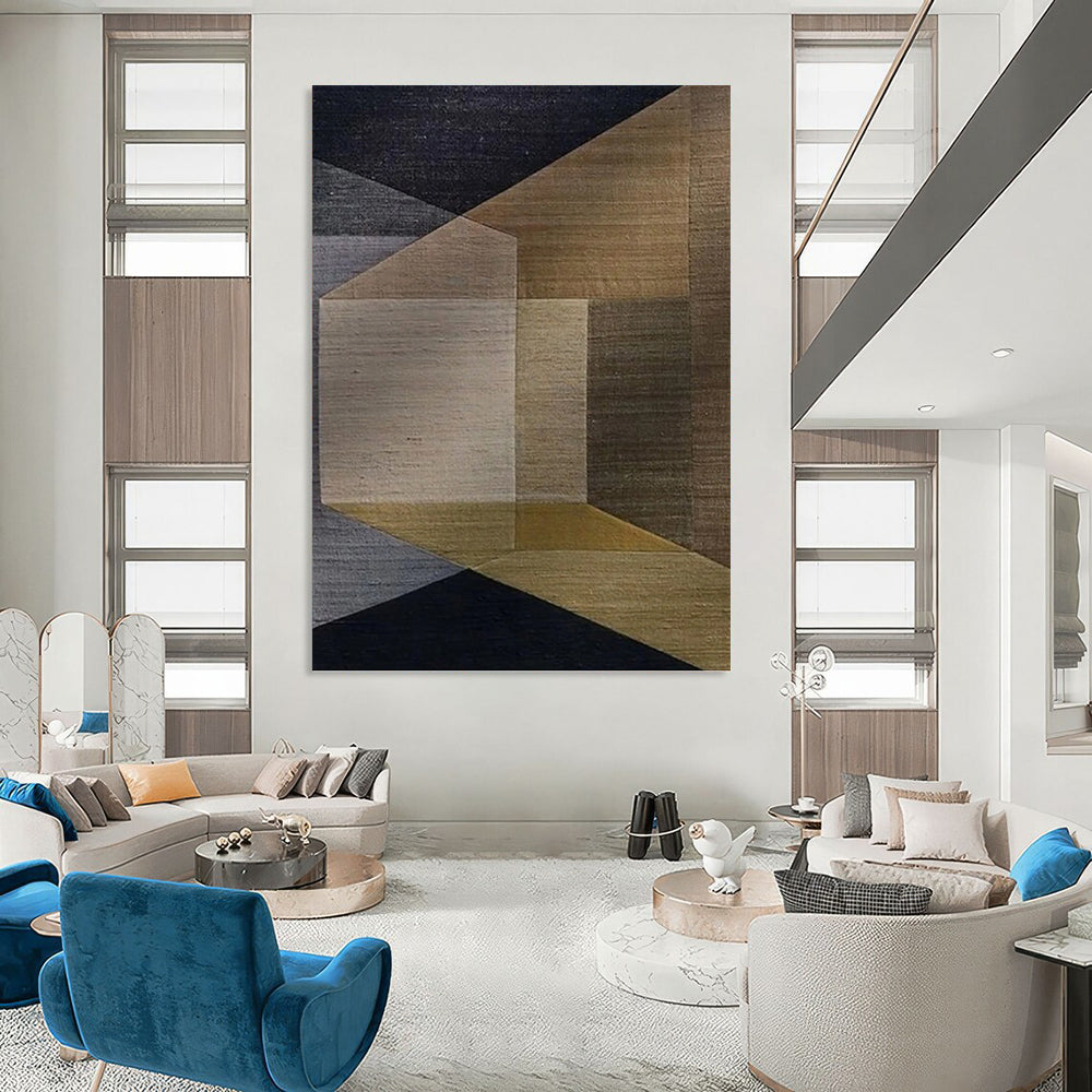 “Brown and Gray Geometric - Architectural Inspirations” Painting On Canvas DKH1134