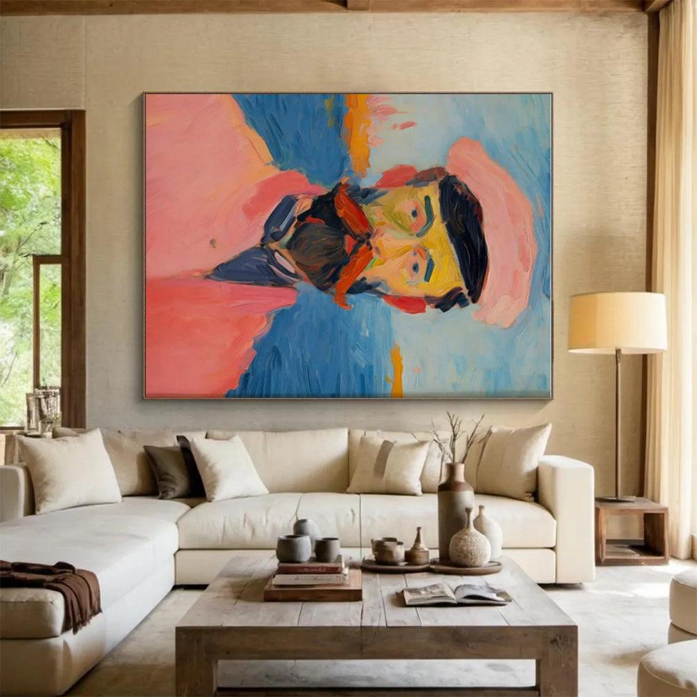 “Portrait of a Man: Vibrant Impressionist Style” ，Impressionist Portrait Oil Painting CT0875