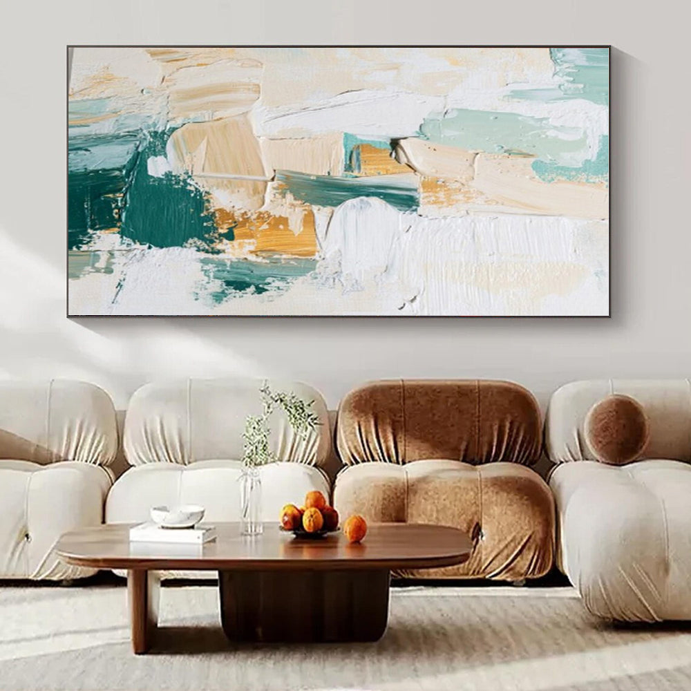 Pastel - Gold Textured Abstract - Abstract Impasto Acrylic CT1282