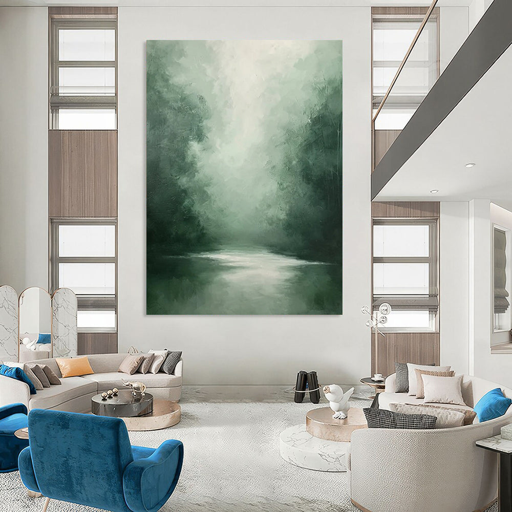 “Misty Green Forest” - Impressionist Landscape Painting On Canvas DTP024