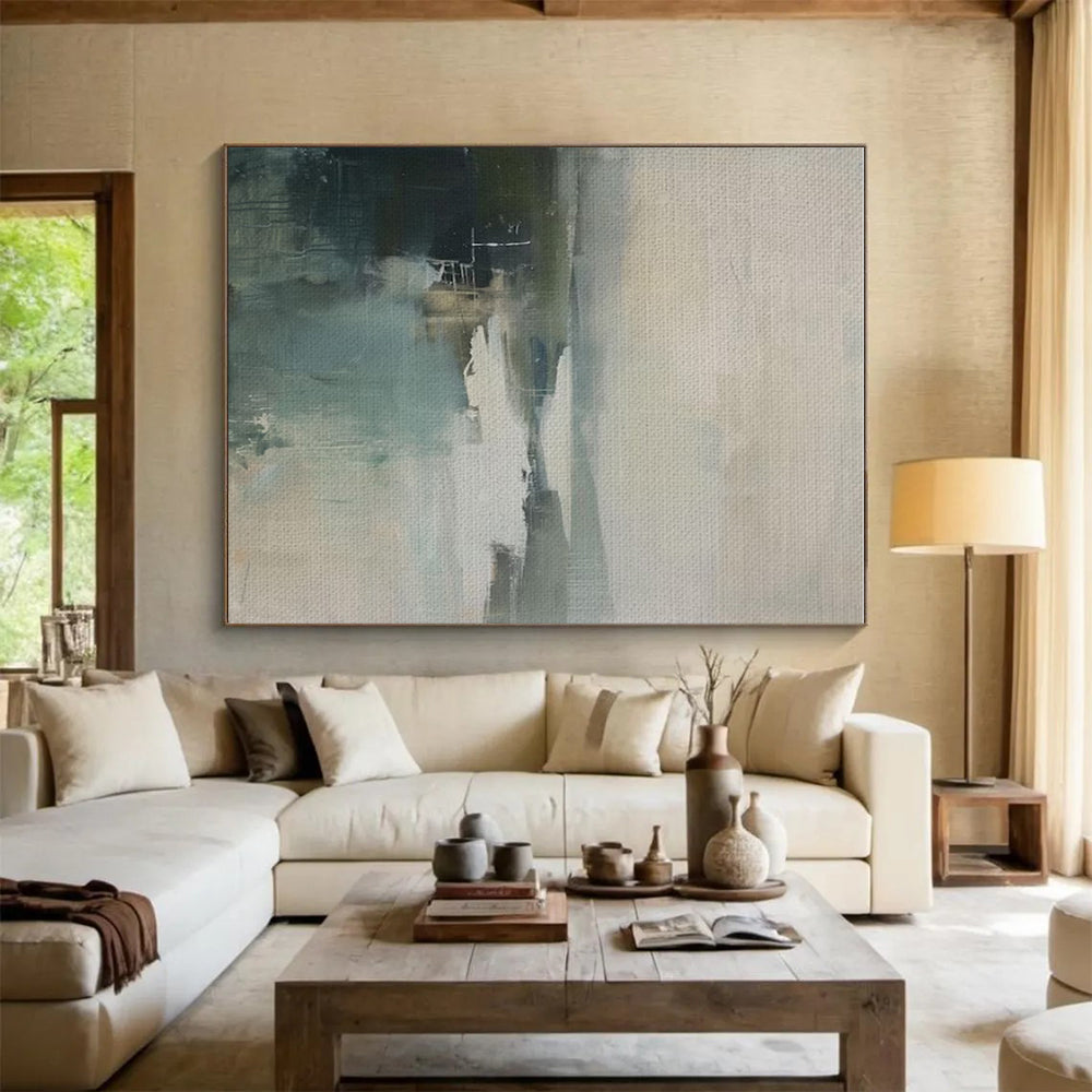 Muted Landscape - like Blurs, “Misty Morning Calm” - Abstract Landscape Oil Painting CT0740