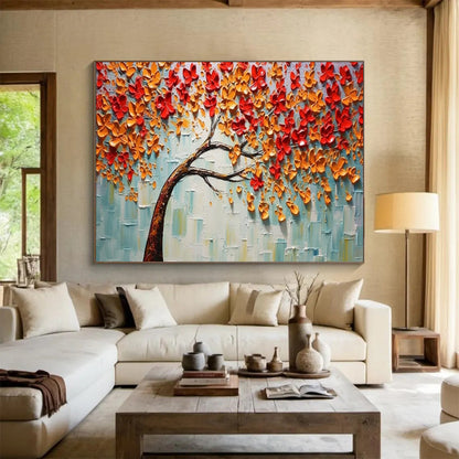 “Autumn Blossom Tree” 3D - textured Botanical Painting On Canvas DLZ168