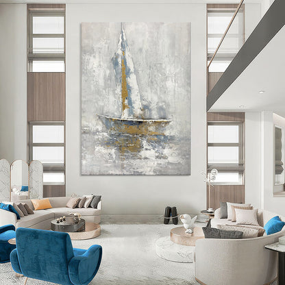Golden Sail Abstract Nautical Art CT1957