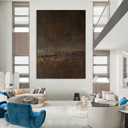 “Dark Textured Abstraction” - Minimalist Abstract Painting On Canvas DTP057