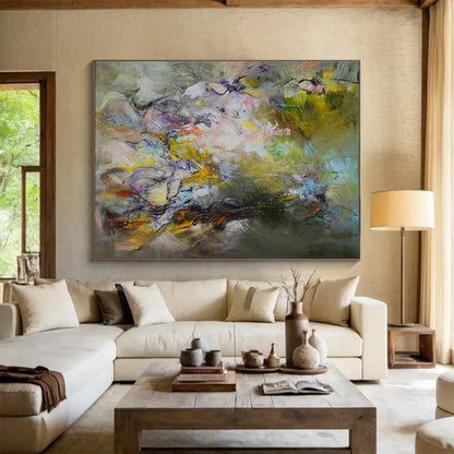 Dreamy Color Fusion Abstract Painting On Canvas DKH658