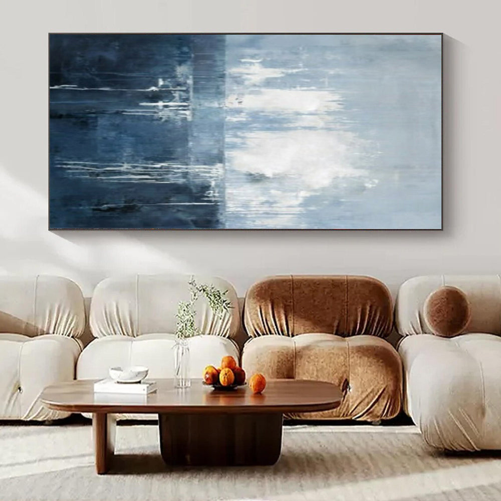 “Blue - Gray Abstract Drips” – Abstract Expressionist Painting CT1138