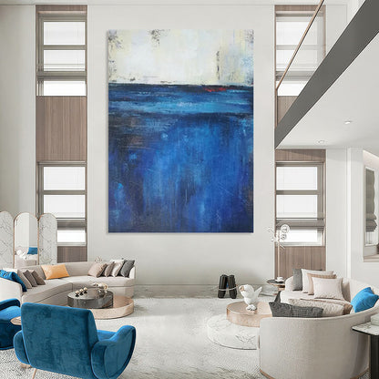 “Blue Calm” - Shades of Blue Abstract Landscape - Inspired Painting On Canvas DKH1567