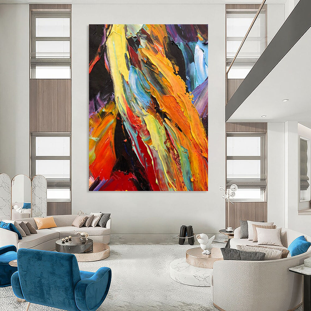 Vibrant Horse in Bold Colors - Impasto Animal Painting On Canvas DKH1281