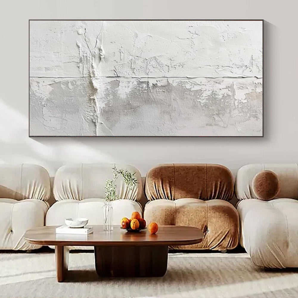 “White - Gray Textured Wall” – Minimalist Abstract Art CT1016
