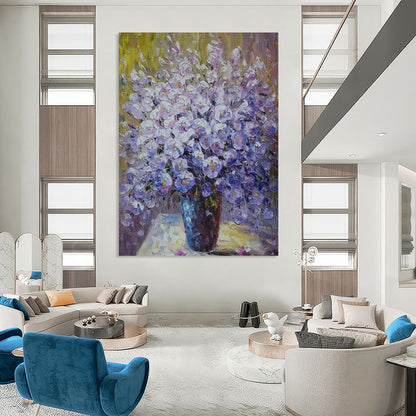 “Impressionistic Purple Flower Bouquet” - Still Life Painting On Canvas CT2350