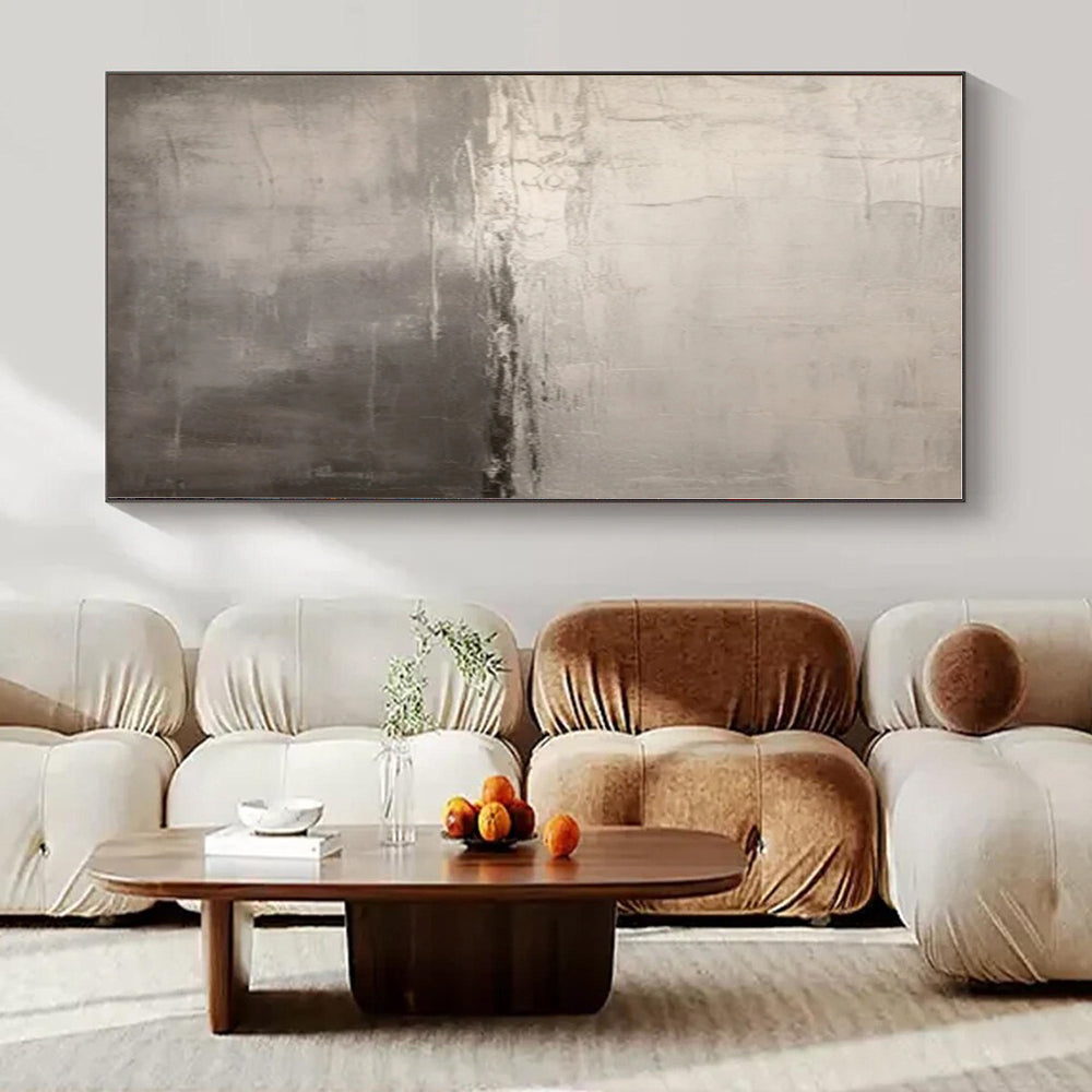 Muted Grey Abstraction - Abstract Minimalist Oil On Canvas CT1331