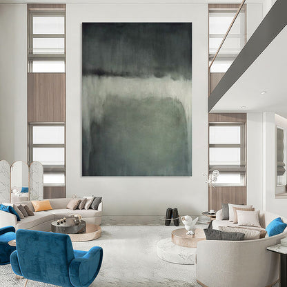 “Muted Gray Horizons” - Shades of Gray Abstract Minimalist Painting On Canvas DKH1193